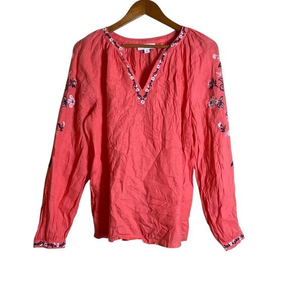 Charter club 100% linen embroidered blouse - Picture 1 of 9